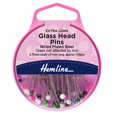 H679.XL Glass Head Pins: Nickel - 51mm, 110pcs.. 